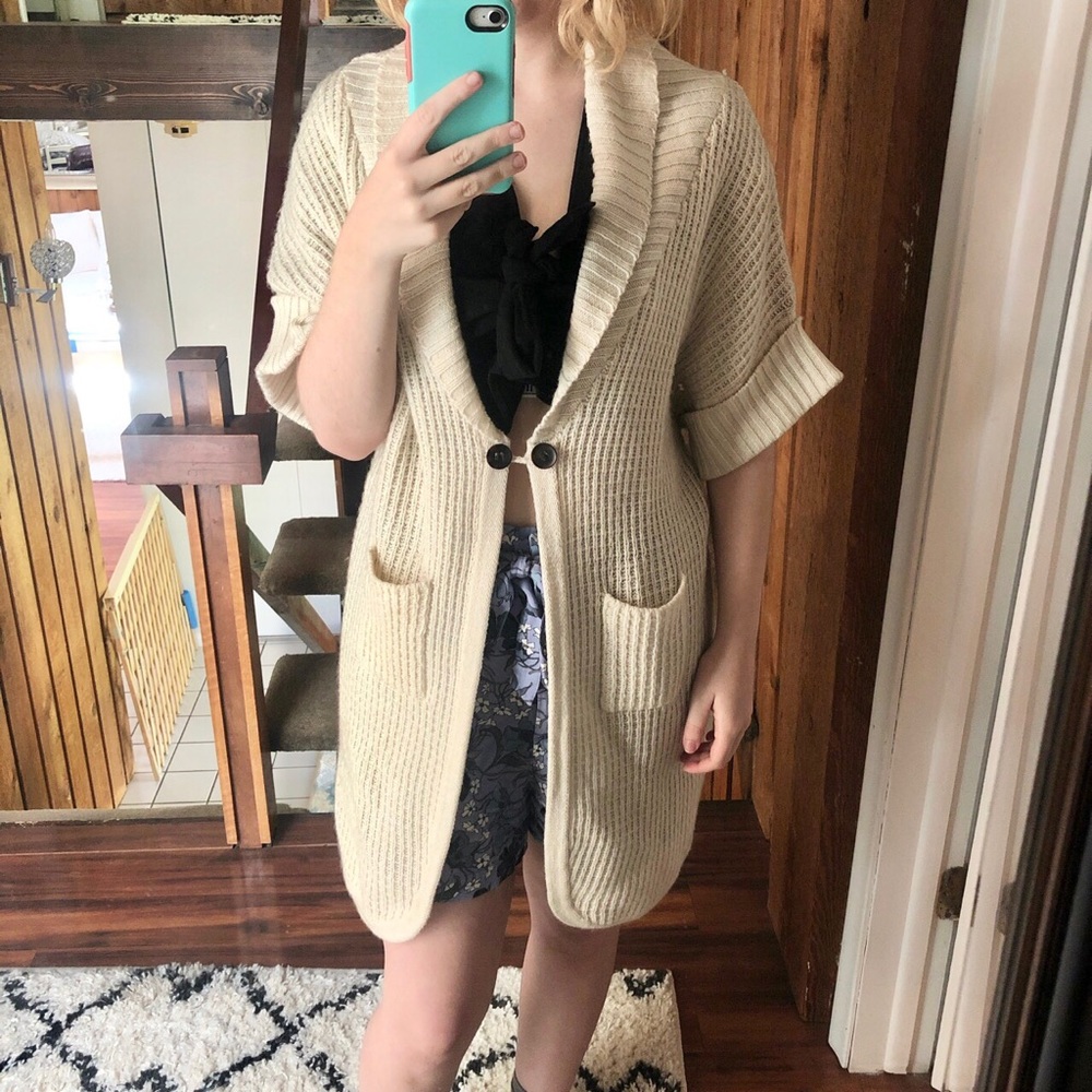 Cream Knit Cardigan - Picture 2 of 4
